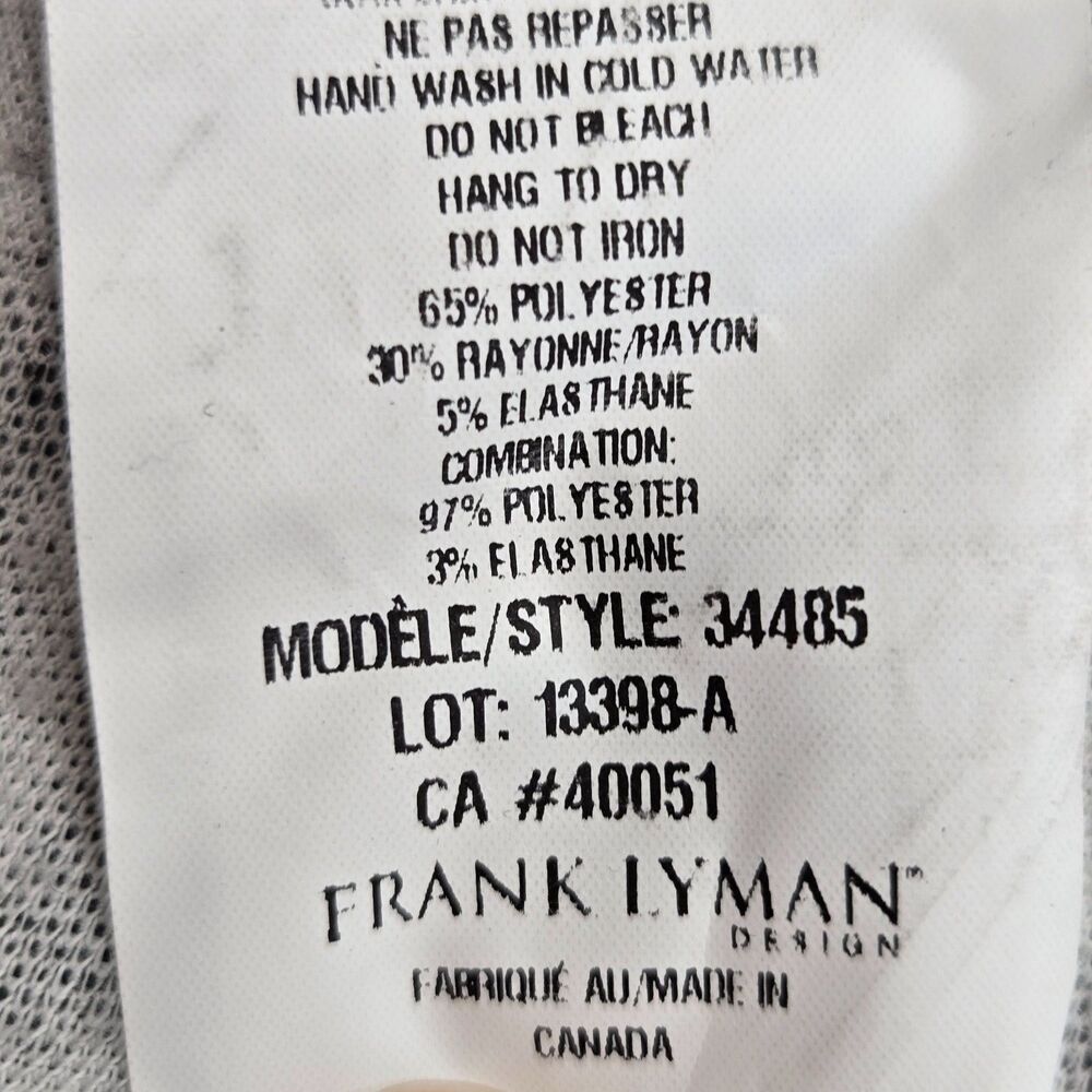 FRANK LYMAN Open Cardigan Size 6 Animal Print 3/4 Sleeve Mixed Textured Black - Picture 11 of 11